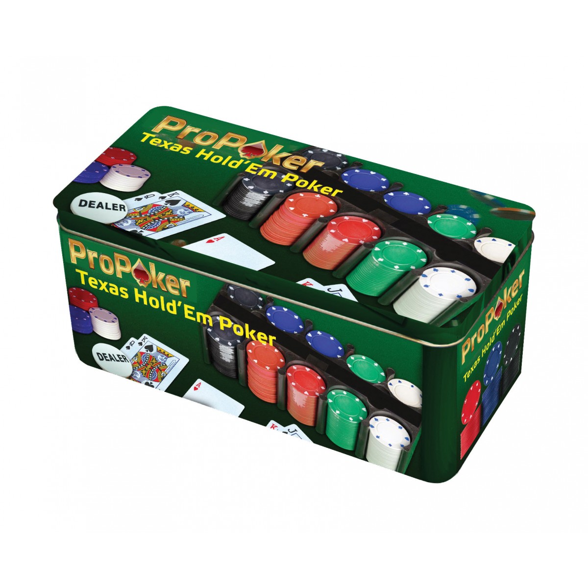 ProPoker 200 Poker Chips in Tin Case With Felt Mat