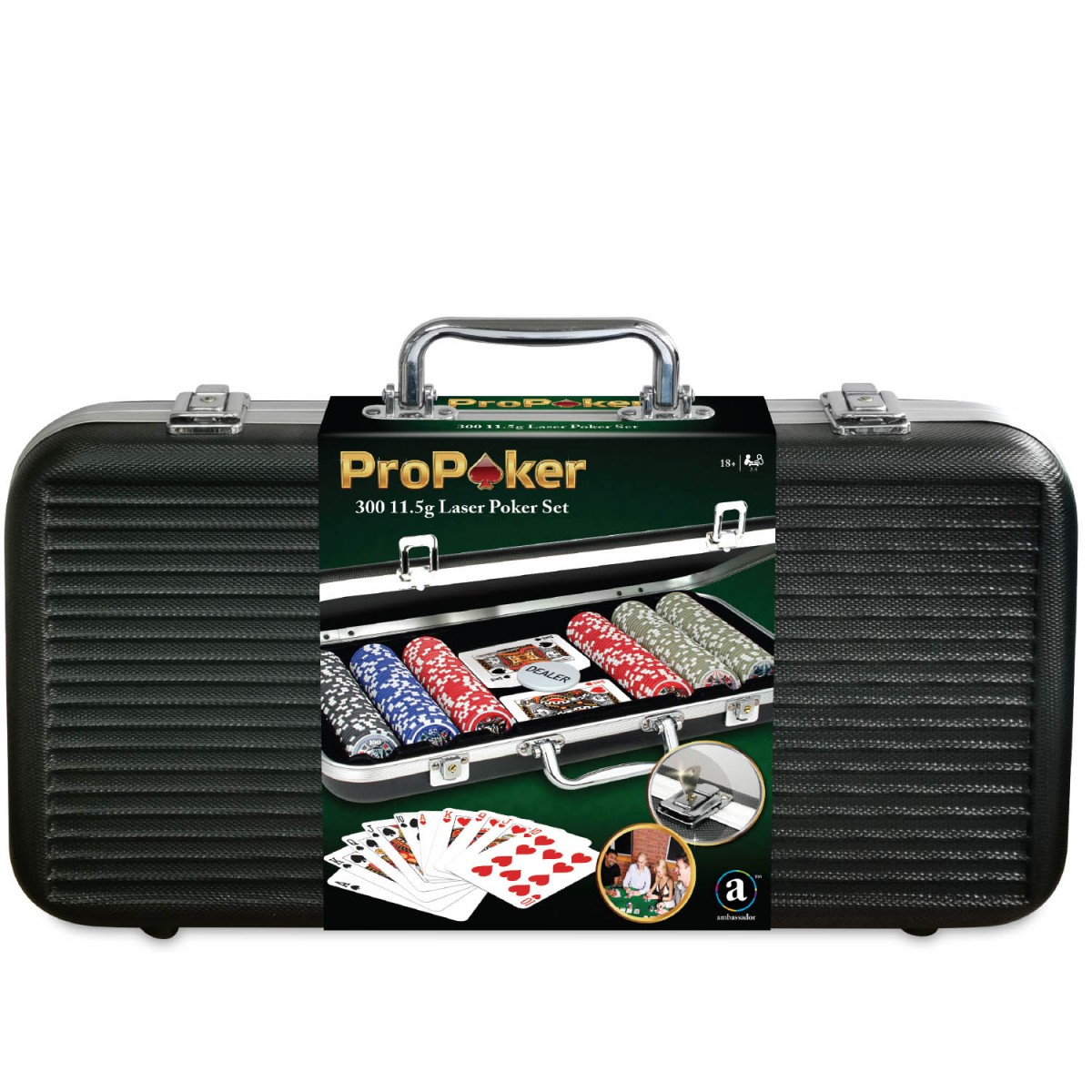 ProPoker 300 11.5g Poker Chips In Black Aluminum Case