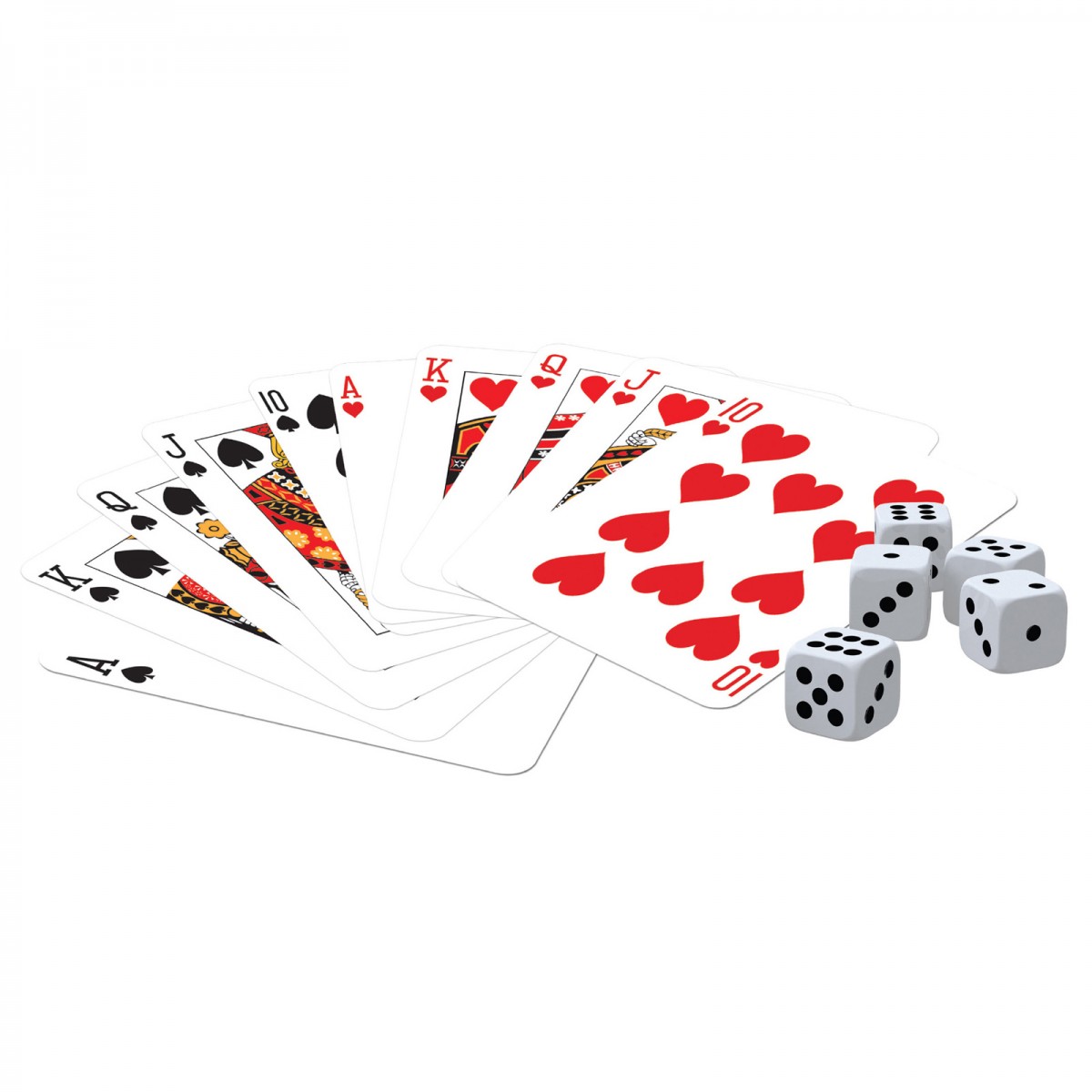 Classic Games Collection - 2 Decks Playing Cards & 5 Dice - Products