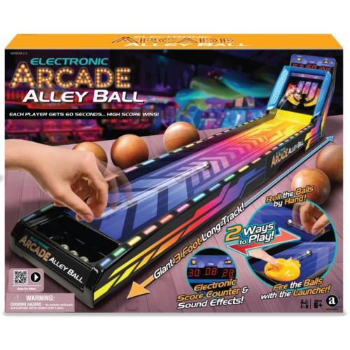 Ambassador Neon Series Electronic Arcade Alley Ball 3' Tabletop Mini Skee Ball 
