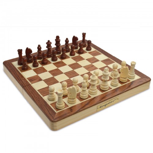 Garry Kasparov Wooden Chess Set With Real Wood Chess Pieces And Folding Board_UK 