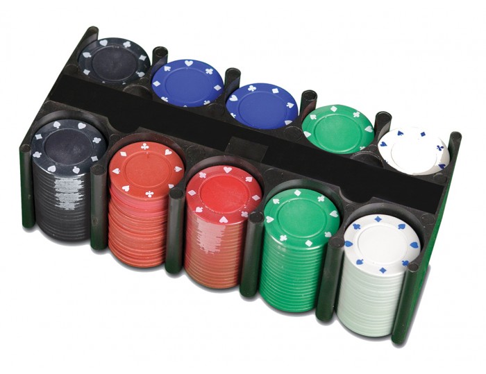 ProPoker 200 Poker Chips in Tin Case With Felt Mat