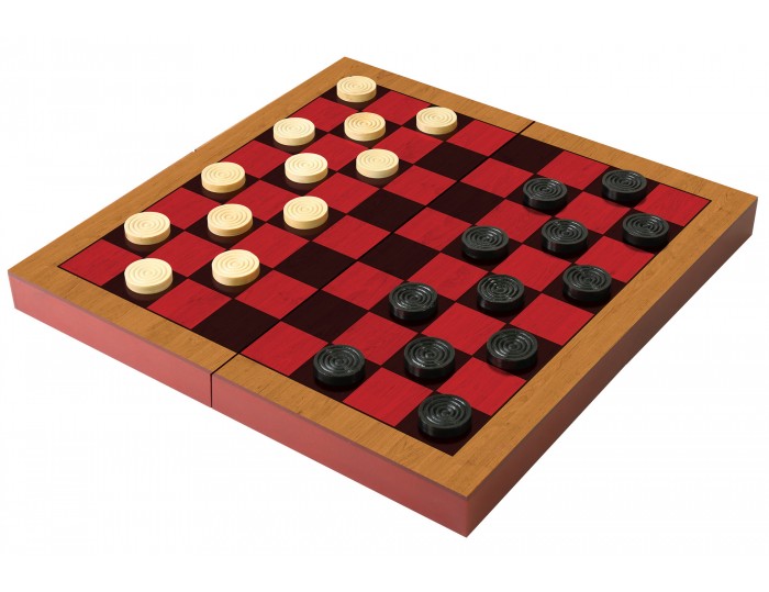Folding Wood Checkers Set 