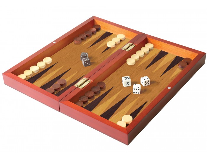 Folding Wood Backgammon Set 