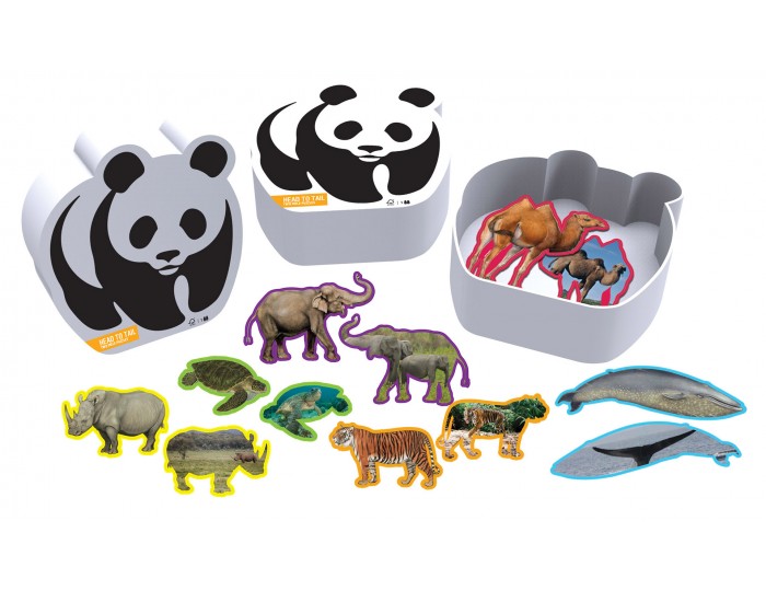 WWF 12 Animal Shaped Puzzles in Panda Box