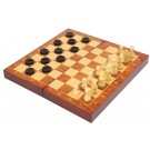 Folding Wood Chess & Checkers Set 