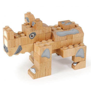 WWF Wood Brick Collectible Figures - Rhino