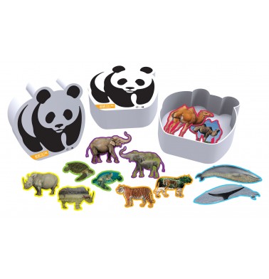 WWF 12 Animal Shaped Puzzles in Panda Box