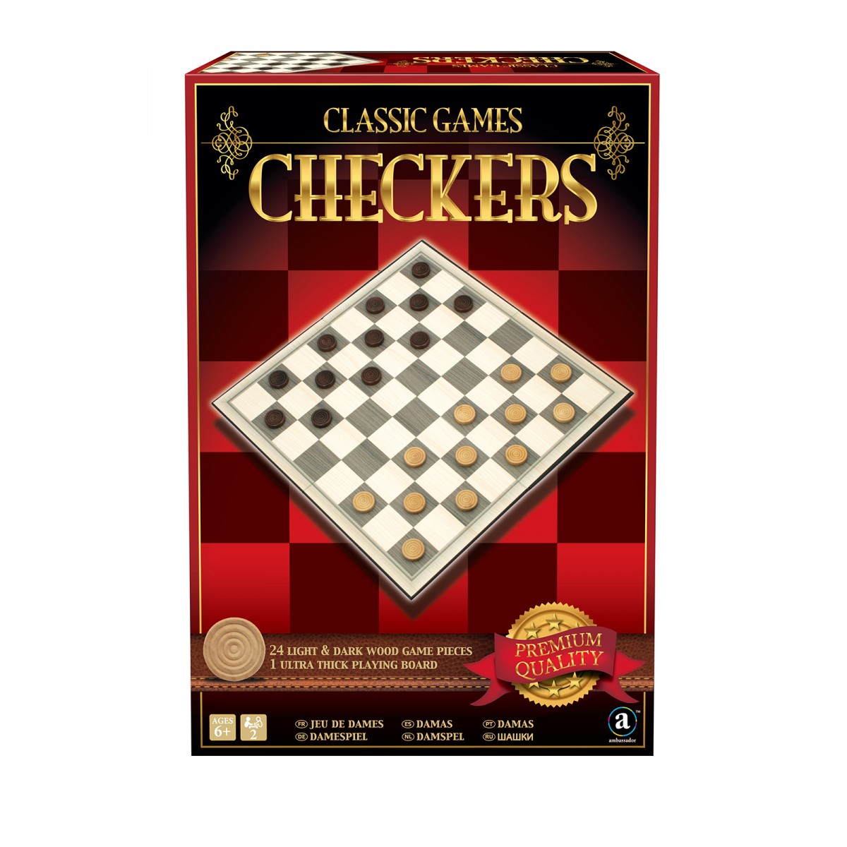 Deluxe Wood Checkers in Gift Box