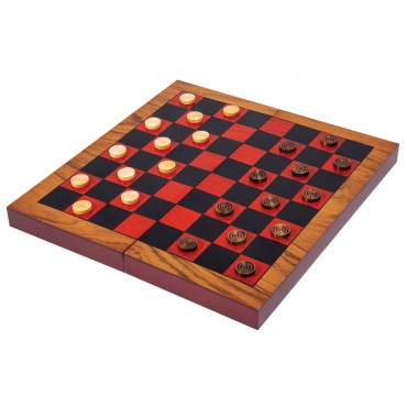 Folding Wood Backgammon & Checkers Set 