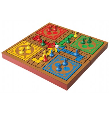 Folding Wood Ludo Set 