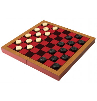 Folding Wood Checkers Set 