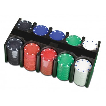 ProPoker 200 Poker Chips in Tin Case With Felt Mat