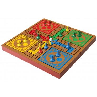 Folding Wood Ludo Set 