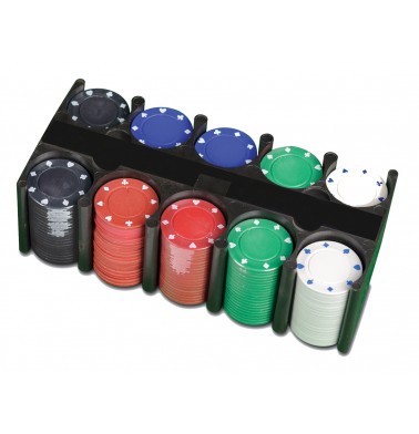 ProPoker 200 Poker Chips in Tin Case With Felt Mat