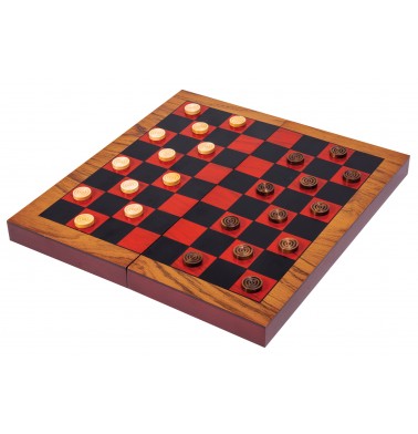 Folding Wood Backgammon & Checkers Set 